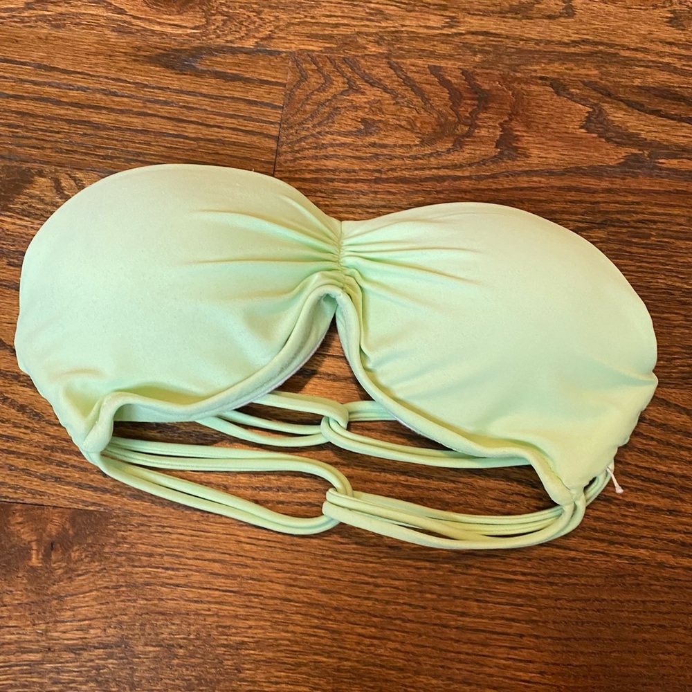 Lime Green Push-up Bandeau Bathing Suit Top